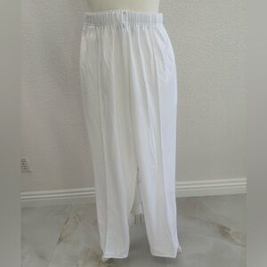 Sara Morgan Elastic Waistband Pull on White Pants Size 10